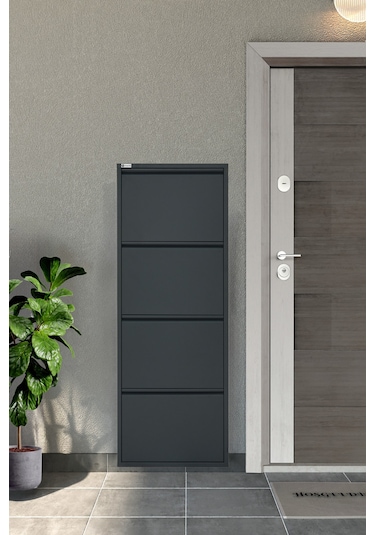 Arpelia 4'lü Metal Ayakkabılık Antrasit Antrasit