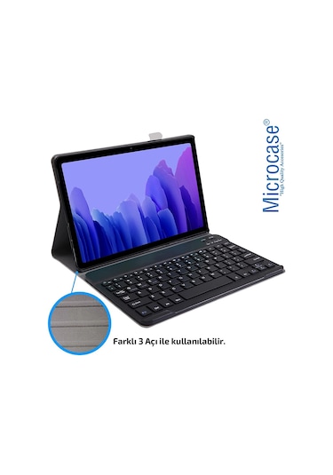 Samsung Uyumlu Tab A7 T500 Bluetooth Klavyeli Standlı Kılıf - BKK1
