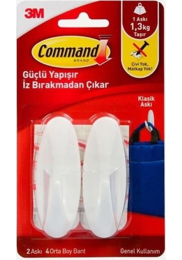 17081-tr Command Orta Boy Askı Beyaz