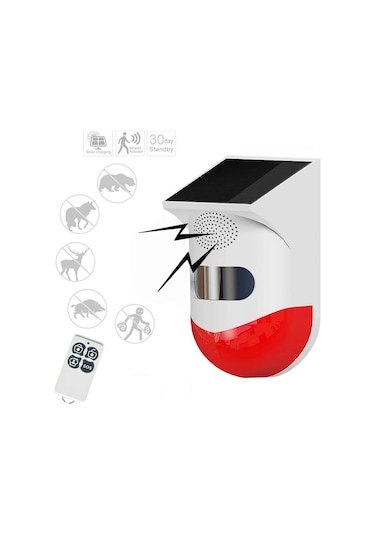 1291 Güneş Enerjili Sensörlü Alarm Hırsız Ve Yabani Hayvan Kov...