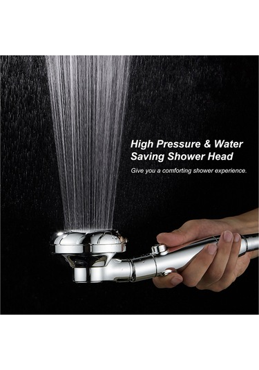 Konesam Gümüş Abs Duş Başlığı, 3 Farklı Sprinkler Modu, Suyu Durdurma Anahtarı, Otomatik Temizleme Burneler, G1/2 Bağlantı, Su Tasarrufu Ve Basınç Artırma Teknolojisi Diğer