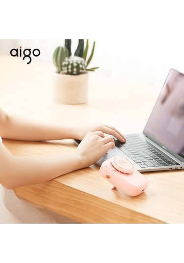 Didadodo Aigo Agf-05 Boyun Fanı - 3 Kademeli, 1800mah Pil, Led Işık Yeşil, Dokunmatik Kontrol Yeşil