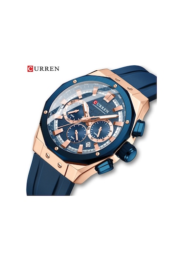 Curren 8462 Erkek Gri Analog Kuvars Silikon Spor Aydınlatmalı Saat Su Geçirmez Tarih Kol Saati Yeşil Diğer