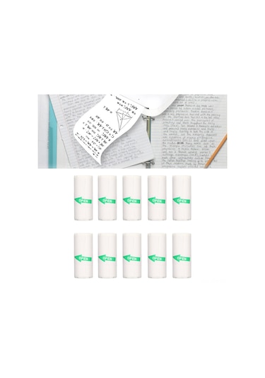 Moveevo 57x25mm Transparan Termal Yazıcı Kağıdı - Kendinden Yapışkan, Etiket/fotoğraf Yazdırma, 10'lu Paket 10 Rulo