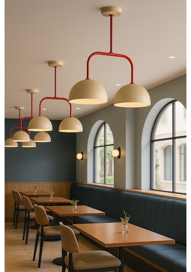 Dualdome Metro Kreatif Sarkıt Lamba-avize - Modern Endüstriyel Mufak Hol Cafe Salon Avize Krem