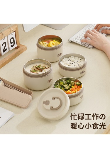 Hangfox Mantar Kapaklı Çelik Isı Saklama Bento Kutusu, Çorba/öğle Yemeği İçin, Öğrencilere Uygun, Mavi 2'li Paket + Isı Saklama Çantası MAvi