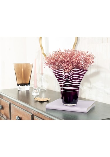 Madame Coco Honfleur El Yapımı Cam Vazo - Orta Boy 1kvazo031425x25cm-mürdüm