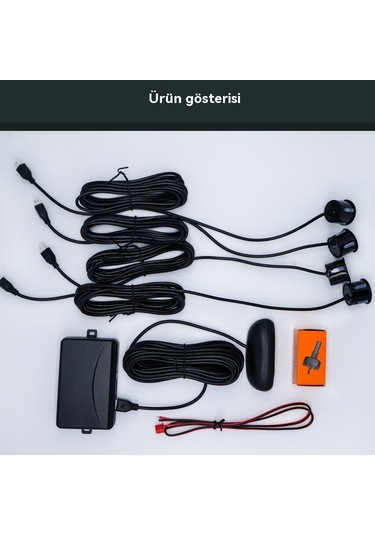 Kaliteli Geri Gidiş Radarı, 4 Kanallı Sensör Göstergesi, Ayarlanabilir Hassasiyet, Park Sensörü Lcd Kırmızı