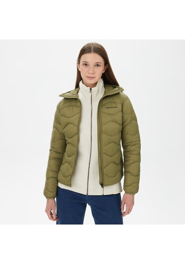 Peak Performance Helium Down Hood Kadın Yeşil Outdoor Mont Düz G79620040 Yeşil