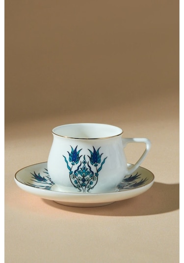 Karaca  İznik Yeni Form 6 Kişilik Kahve Fincanı Takımı 100 ml