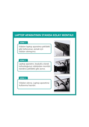 Ergoflex NB F160L Amortisörlü 17"-27" Monitör Tutucu ve 10"-17" Laptop Standı