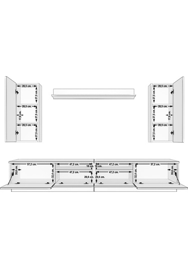 Decoraktiv Trendstyle 5220d Mdf Tv Ünitesi Tv Sehpası Ceviz - Antrasit