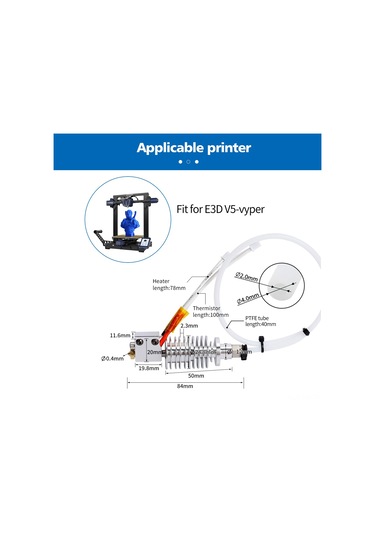 Singree Anycubic Vyper Uyumlu 24v 40w 3d Yazıcı Başlık Isıtıcı Seti, 260 C Dayanıklı