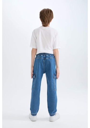 DeFacto Erkek Çocuk Kargo Fit Jean Pantolon C4514A824WNNM28