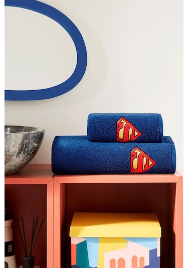 Özdilek Superman Hero Lisanslı 2'li Havlu Set Lacivert