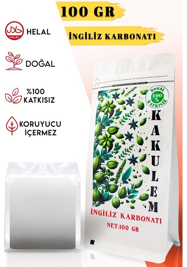 Kakulem Sertifikalı 100 Gr Katkısız İngiliz Karbonatı Yenilebilir İçilebilir