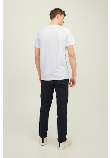 Jack & Jones Erkek Jprbluarchıe Baskı Detaylı T-Shirt 12217167 Be Açık Beyaz