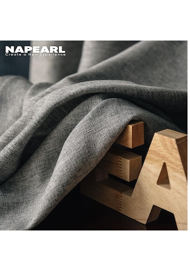 Gri 1 Adet Napearl 70% Karartma Perdesi Düz Renk Modern Tasarım Yatak Odası Halka Tipi Pencere Perdesi Oturma Odası Ev Dekor İçin Gri