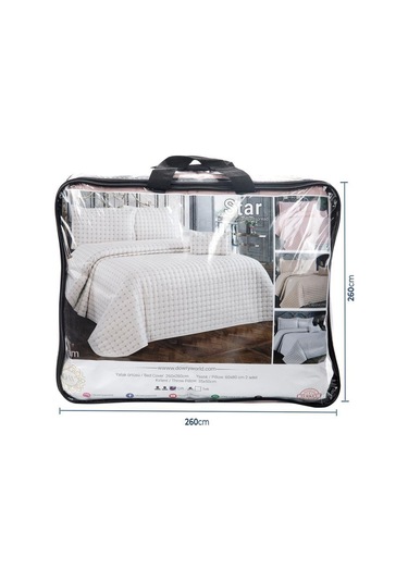 Yıldız Çift Kişilik Kapitoneli Yatak Örtüsü Pudra (447900888) Pudra