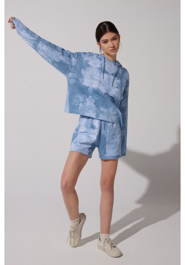 Lee Regular Fit Normal Kesim %100 Pamuk Lastikli Bel Desenli Sweat Şort L231231400 Mavi