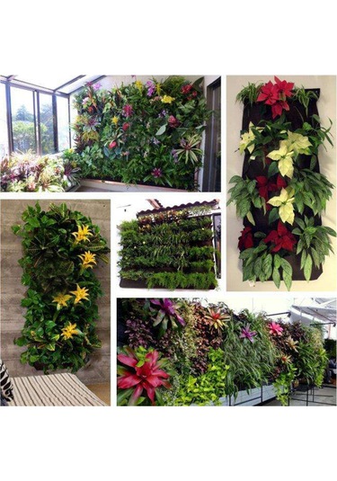 Yifomall Dikey Bahçe Çantası - 18 Cepli Solmayan Duvara Monte Bitki Yetiştirme Torbası