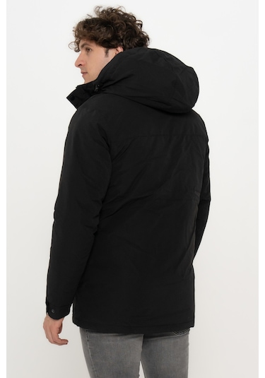 Suya Dayanıklı Kapüşonlu Parka- Champ Siyah