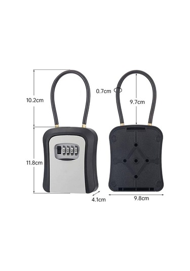 Pazly Suntek Saklama Magideal Kutusu Kilit Kasa Gri Ev Anahtarları Anahtar Bz Gri