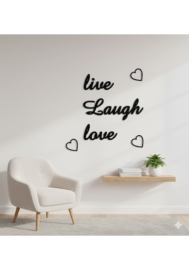 Live Laugh Love Duvar Yazısı Karışık Renkli