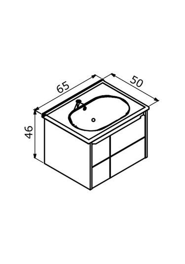 Orka Likya 60 Alt Modül + Lavabo Mat Antrasit Diğer