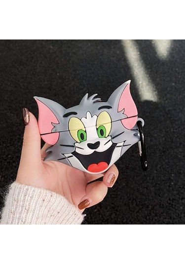 Microsonic Aipods Uyumlu 4.nesil / Anc Kılıf Cartoon Figürlü Silikon Crtn-fgr-tm Gri - Gümüş