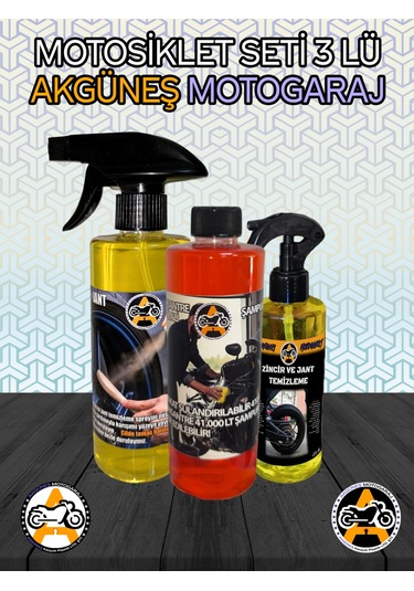 Akgüneş Motogaraj Akgüneş Motosiklet Bakım Seti 3lü
