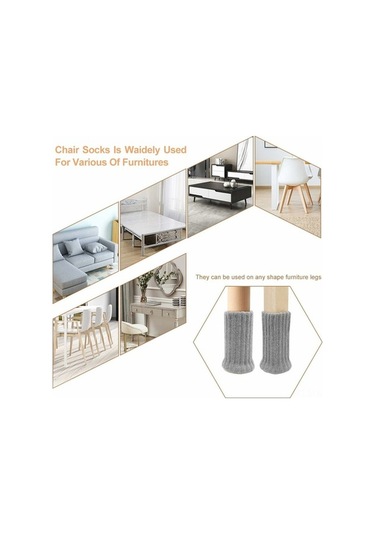 Flybuy 24 Adet Gri Sandalye Bacak Koruyucu, Yüksek Kaliteli Kumaş, Tüm Zeminler İçin Kaydırmaz, Gürültü Azaltıcı, Sandalye, Masa, Dolap İçin Uygun Diğer