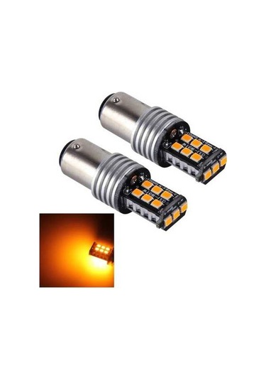 Diğer 2 Adet 1157/bay15d 3w 15 Smd-3528 Led Araba Dönüş Işığı, 12v Dc Sarı Sarı Işık