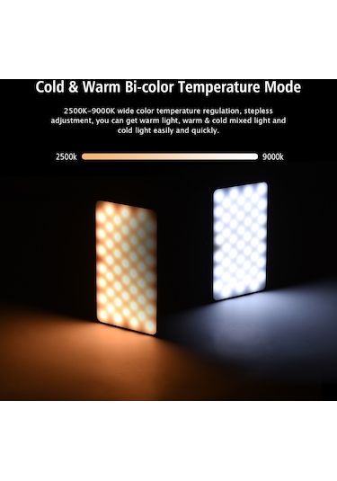 Hallow Andoer W140 RGB Cep Klipsli RGB Video Işığı Siyah