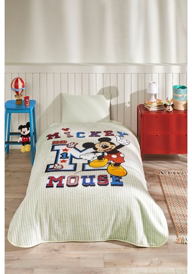 Özdilek Mickey Mouse College Disney Lisanslı Tek Kişilik Çocuk Battaniyesi 155x215 Cm Çok Renkli