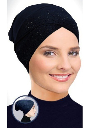 Taşlı Çapraz Bone Sdfptcb2001 Siyah