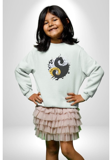 Yin İle Yang Kuramı Unisex Beyaz Baskılı Sweatshirt Beyaz