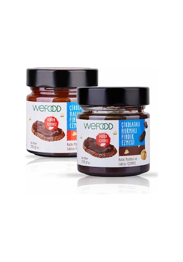 Wefood Çikolatalı Fındık Ezmesi 2'li Tanışma Paketi (Şekersiz,Katkısız) 200 G