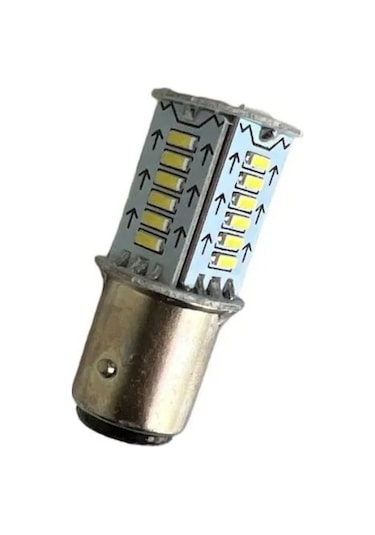 Carub 1016 Çift Duy Çakar & Kayar Modlu Led Ampul 30 SMD Ledli Park Fren Ampulü 2'li Set 12V BR0405574