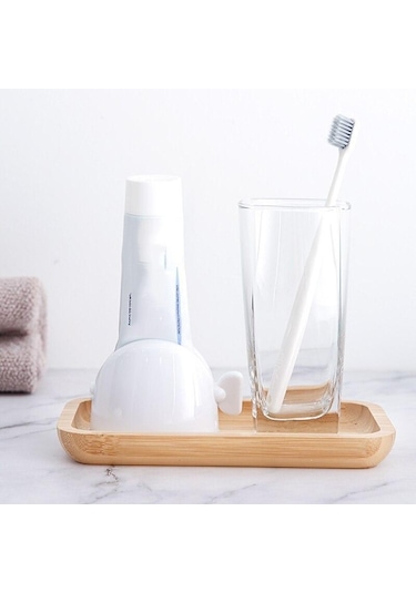 Kırmızı Banyo Aksesuarları Seti Haddeleme Diş Macunu Sıkacağı Tüp Diş Macunu Dağıtıcı Temizleyici Sıkacağı Diş Macunu Tutucu