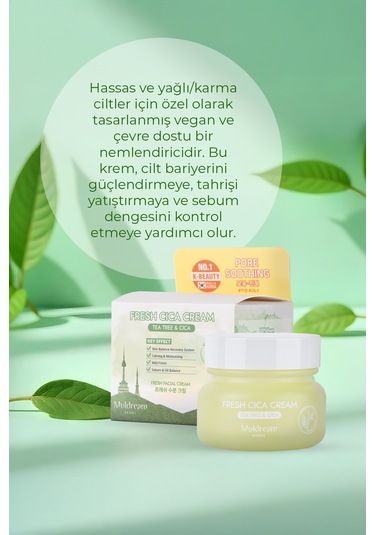 Muldream Fresh Cica Akne Karşıtı Yüz Kremi 60 ML