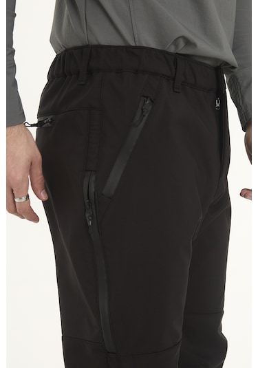 Camp Scoutland Camp595 Outdoor Tactical Softshell Su Ve Rüzgara Dayanıklı İçi Polarlı Kışlık Erkek Taktik Pantolon Siyah Siyah