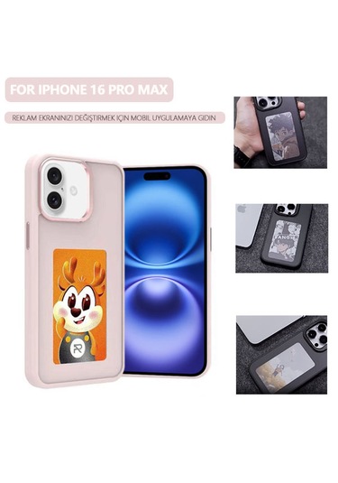 İphone Uyumlu 16 Pro Max İçin E-mürekkep Ekran Nfc Telefon Kılıfı Pembe