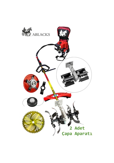 Ablacks C-52 Sırt Tırpan + Toprak Çapalama Aparatı 2 Adet Çapa + Toprak Karıştırıcı