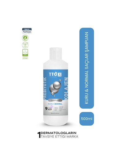 Tto X Kuru ve Normal Saçlar Için Şampuan Kolajen ve Prebiyotik 500Ml