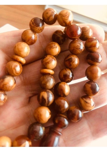 Yoğun Hareli Sıkma Kehribar Tesbih F