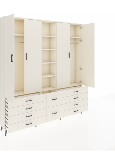 Arges Dolap 9 Raflı 10 Çekmeceli 2 Askılı 220x30x243 Aytaşı-aytaşı/aytaşı Aytası/aytası