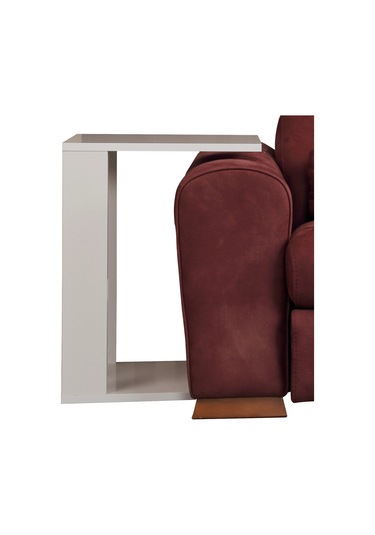 Single C Beyaz Yan Servis Sehpa / Tekerlekli Laptop Sehpası