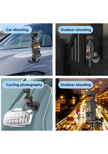 Djı Osmo Pocket 3 İçin Puluz Koruyucu Çerçeve Manyetik Masaüstü Montaj Açısı Ayarlanabilir Taban Siyah