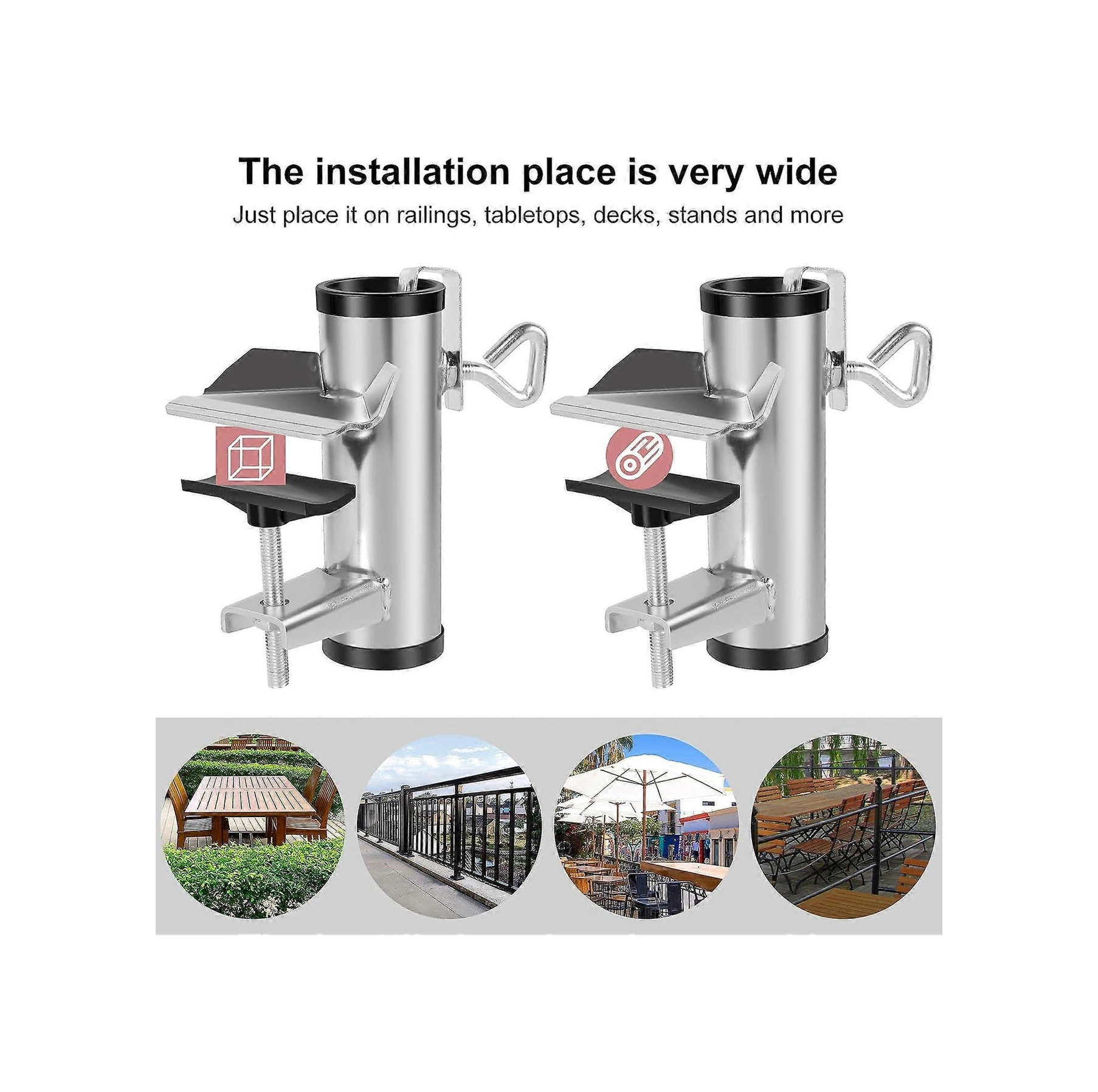 Veranda Şemsiye Tutucu, Paslanmaz Çelik Şemsiye Kelepçesi, Veranda Şemsiye Standı Şemsiye Kelepçesi, Dayanıklı Güverte Şemsiyesi Sabit Klips, Şemsiye Standı Montaj Braketi Çok Renkli